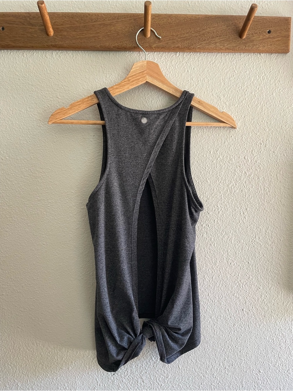 Grey Open-Back Knot Tank Top - Women